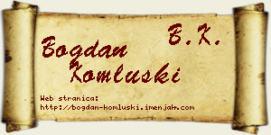 Bogdan Komluški vizit kartica